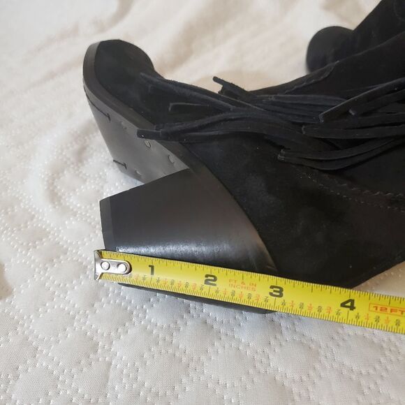 Sam Eldeman Louie Fringe Black Bootie Size 6.5 - Picture 12 of 12